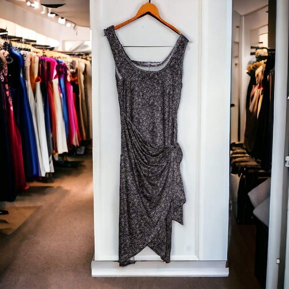 CAVOZEDA Women Tank Dress Summer Sleeveless Floral Ruched Bodycon Midi Dress, M - Picture 3 of 6